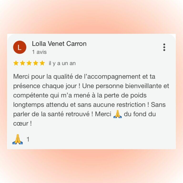 Avis positif sur le coaching nutrition perte de poids FitForLife – Transformation réussie