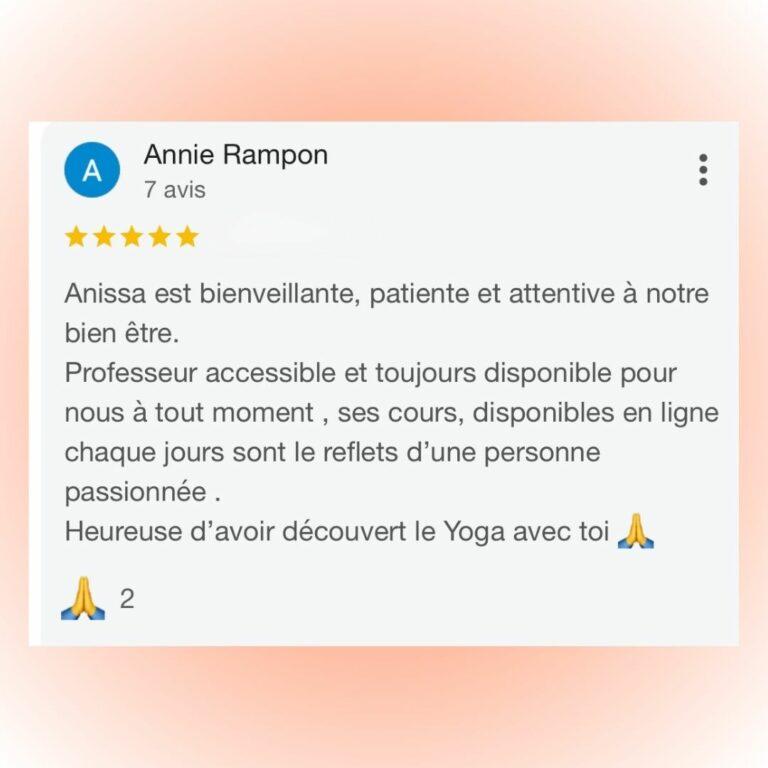 Avis client Google sur Yoga by BrooklynFit – Témoignage positif