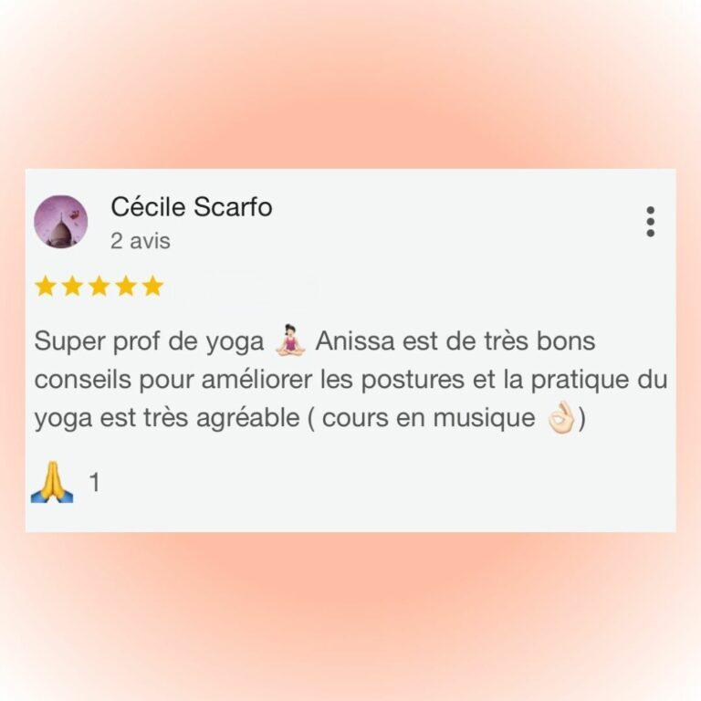 Avis client Google sur Yoga by BrooklynFit – Témoignage positif